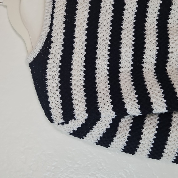 Chic Striped Black and White Cardigan - Picture 8 of 12